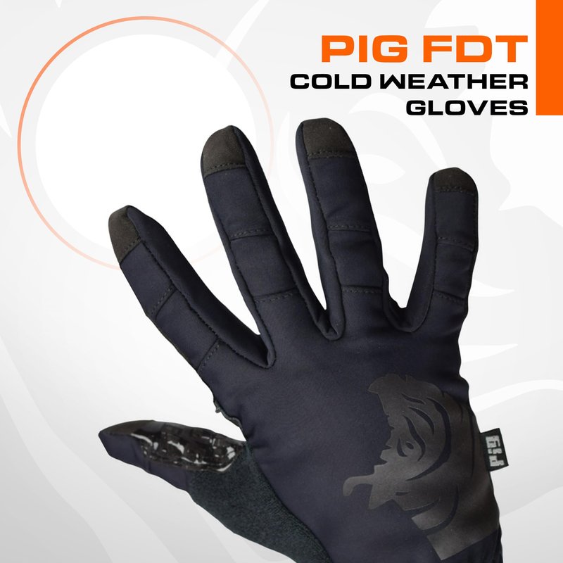 PIG FDT Full Dexterity Cold Weather Gloves, Insulated, Touchscreen Compatible, Silicone Grip, for Shooting Sports, 1 Pair