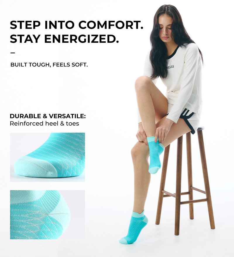 FITRELL Ankle Compression Socks for Women & Men - Cushioned Arch Support Running Socks, Plantar Fasciitis Relief, Vibrant Mixed, 6 Pairs, S/M