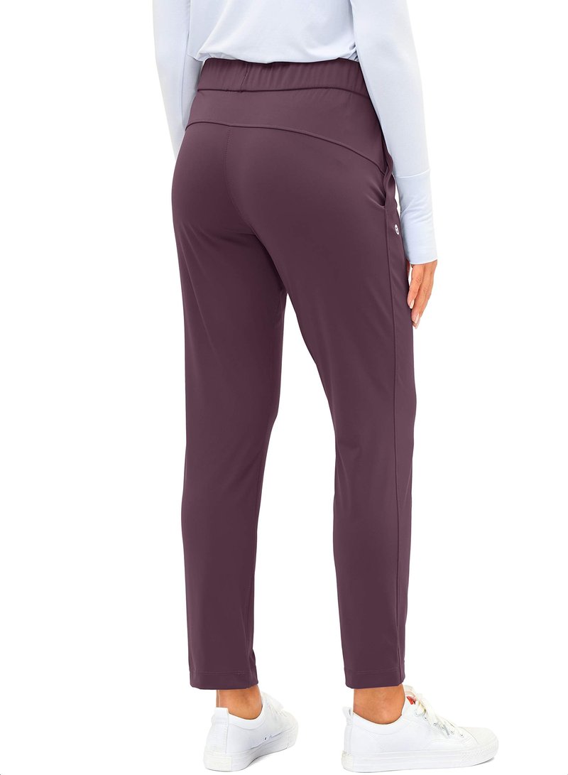G Gradual Women's Pants with Deep Pockets 7/8 Stretch Sweatpants for Women Athletic, Golf, Lounge, Work (Wine Red, 3X-Large)