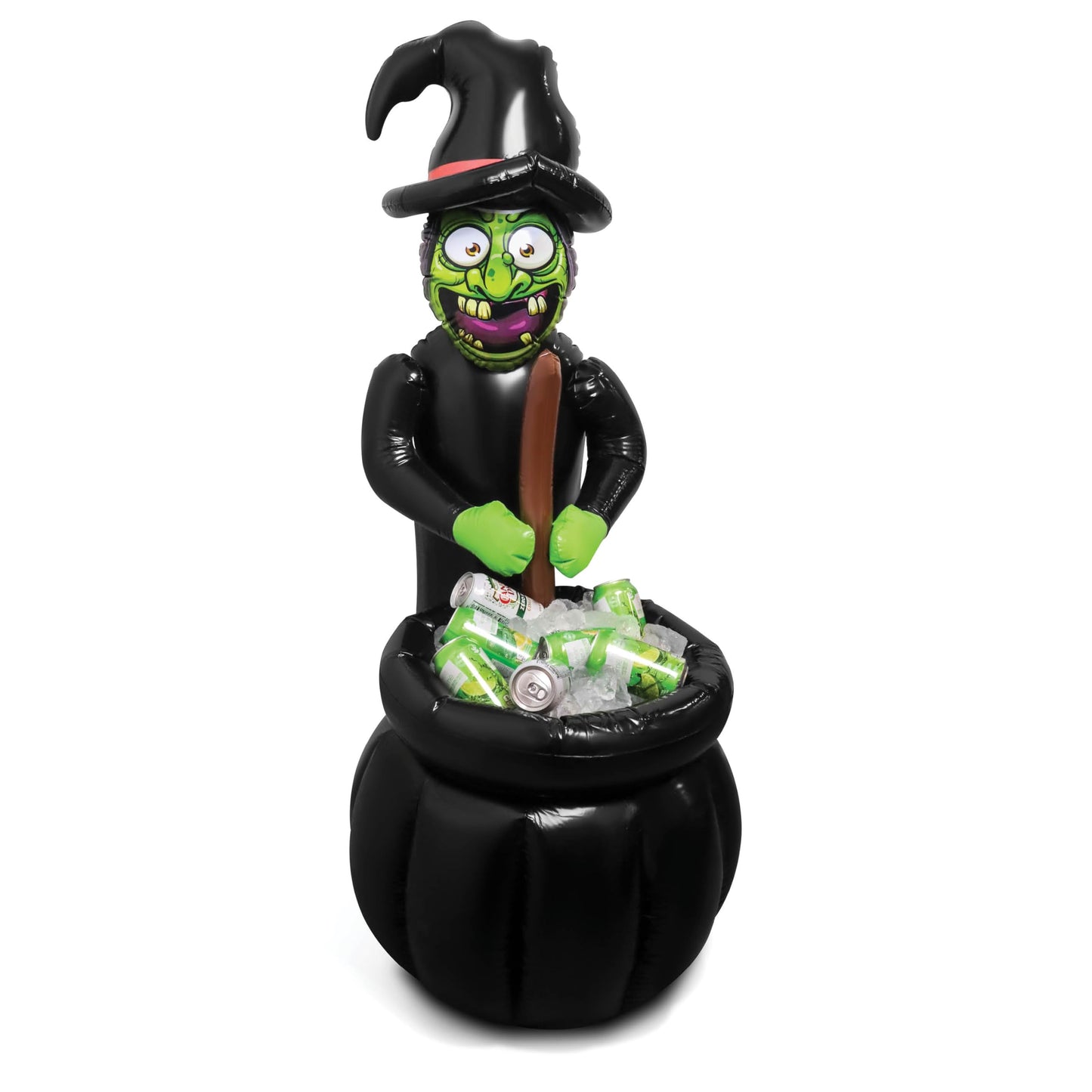48" Inch Summerween Inflatable Witches Cauldron Outdoor Halloween Candy Holder Bowl - Up to 72 Drink Beverage Cooler and Ice Chest Halloween Party - Inflables De Enfriador Candy Caldron