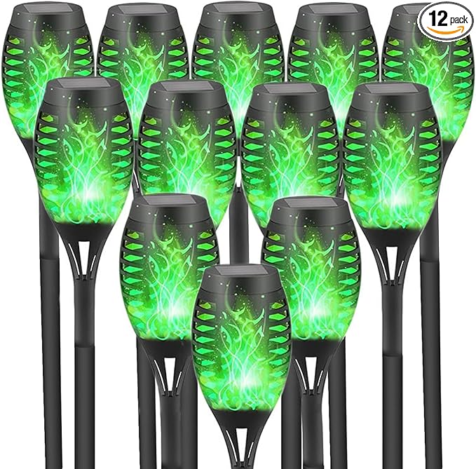 Solar Lights Outdoor, Solar Torch Light with Flickering Flame for Garden Decor, 20.5'' Small Size Solar Powered Garden Lights, Waterproof Flame Torches for Outside Patio Pathway Yard Decorations