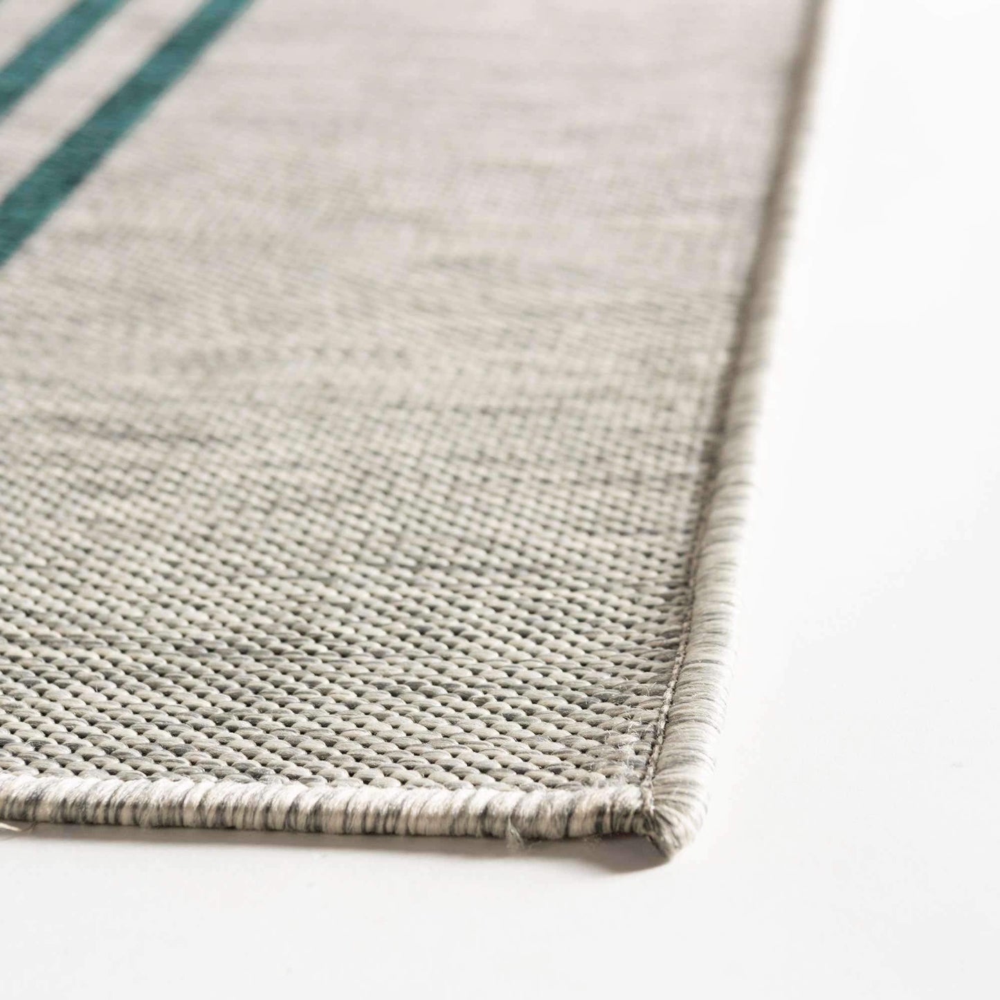 Unique Loom Outdoor Collection Area Rug - Anguilla (7' 10" x 10' Rectangle, Light Gray/ Teal)