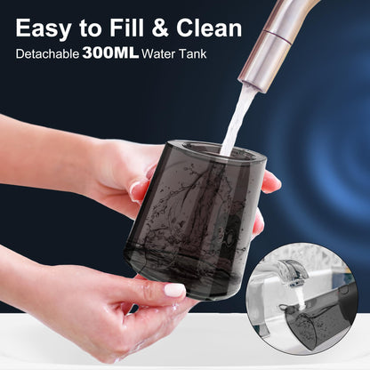 Water Flosser Pick for Teeth: 4 Modes Cordless Portable Water Flossers Teeth Cleaner Rechargeable 300ML IPX7 Waterproof Oral Irrigator Flossing Cleaning Picks for Home Travel