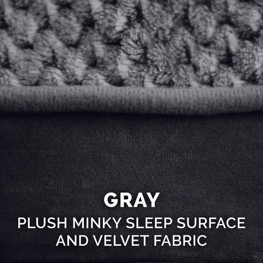 Furhaven Pet Dog Bed - Cooling Gel Foam Minky Plush and Velvet Ergonomic Luxe Lounger Cradle Mattress Contour Pet Bed with Removable Cover for Dogs and Cats, Gray, Large