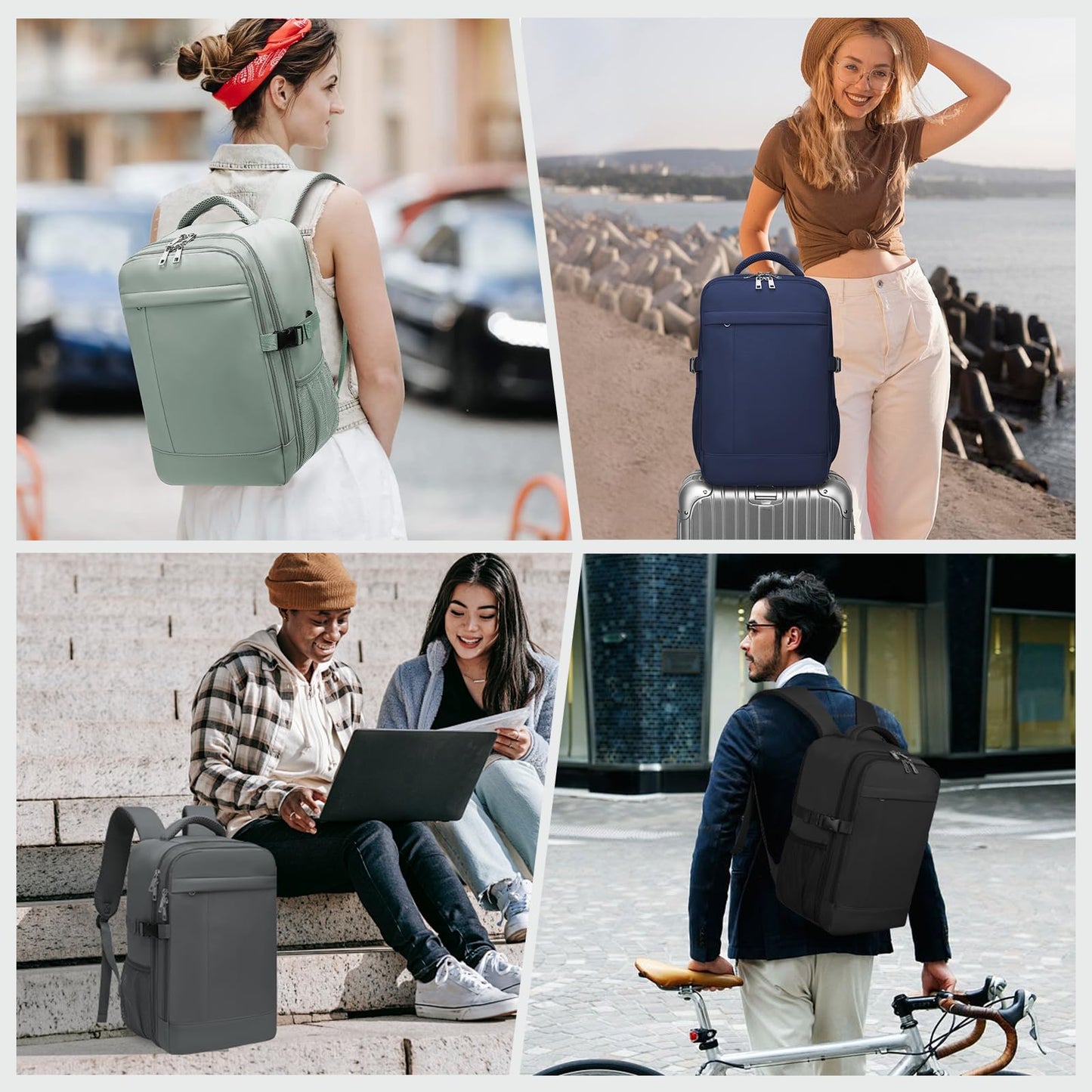 Lossga for Ryanair Cabin Bags 40x20x25 Underseat Carry-ons Travel Backpack with Anti Theft Bag 20L Flight Bag with USB Charging Port