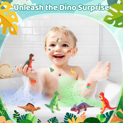 Bath Bombs for Kids with Surprise Toys Inside - 9 Pack Organic Dinosaur Bath Bombs Gift Set, Bubble Bath Fizzes, Dinosaur Toys for Kids 3 4 5 6 7 8 9 Years, Stocking Stuffers for Kids, Christmas Gifts