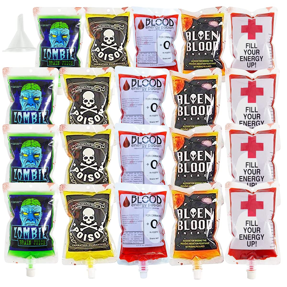 QINGQIU 20 Pack Halloween Blood Bags Cups Containers for Drink Halloween Party Favors Costumes Props Party Supplies