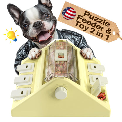 KADTC Paw-Activated Rolling Puzzle Game Toy Level 2 in 1 Puppy Treat Toys Capacity 14oz Slow Feeder Adjustable Interactive Food Dispenser for Small/Medium Dogs Brain Mental Stimulation Healthy Eating