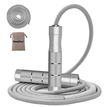 Gaoykai weighted jump rope Fitness for women men,1LB Tangle-free Skipping Rope for Muay Thai Training Crossfit workout Aluminum Handles Adjustable Length PVC Cord and Cotton Rope