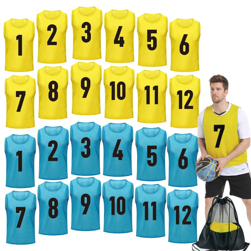 Antoyo Soccer Pinnies Youth with Numbers Scrimmage Team Pinnies Practice Vests Pinnies Jerseys for Basketball Soccer Football Bibs for Youth Adult