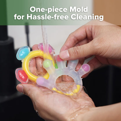 Haakaa Silicone Teether Combo - Baby Freezer Teething Toy - Soft Cold Teether - Soothe Teething Pain & Itching Gums - Perfect Size - Palm & Ferris Wheel Shape for 3M+ Babies BPA Free - 2 pk