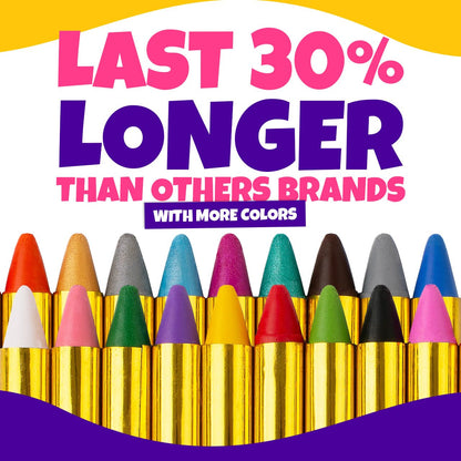 Blue Squid Face Paint Crayons for Kids - 42pcs XL Non-Toxic, Washable Body Paint Crayons - Our Face Painting Kit Makeup Sticks are Easy to Use, Safe for Sensitive Skin and Perfect for a Kids Party