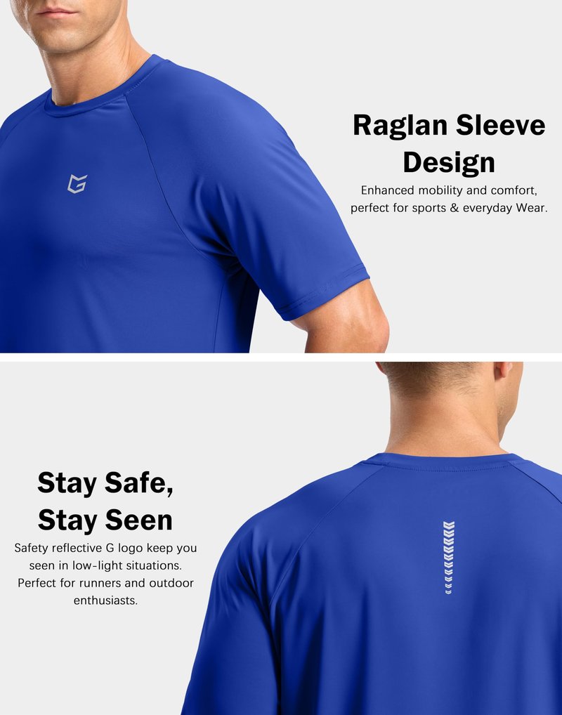 G Gradual Men's Athletic Workout T-Shirts Moisture Wicking Cooling Running Shirts Short Sleeve Performance Tee for Gym Tennis(Royal Blue,3XL)