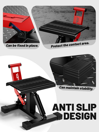 JFG RACING Motorcycle Dirt Bike Stand 1000Lbs Capacity Lift Jack Hoist Table Height Adjustable Lifting Stand Ideal for Dirt Pit Bike Repair&Maintainance,Dirt Bike Accessories