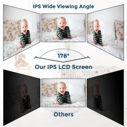 Firskids Baby Monitor - 1000ft Long Range Baby Monitor with Camera and Audio No WiFi, Built in 3500mAh Battery,Auto Night Vision, Temperature, 2-Way Talk, 8 Lullabies, 4.3'' Screen