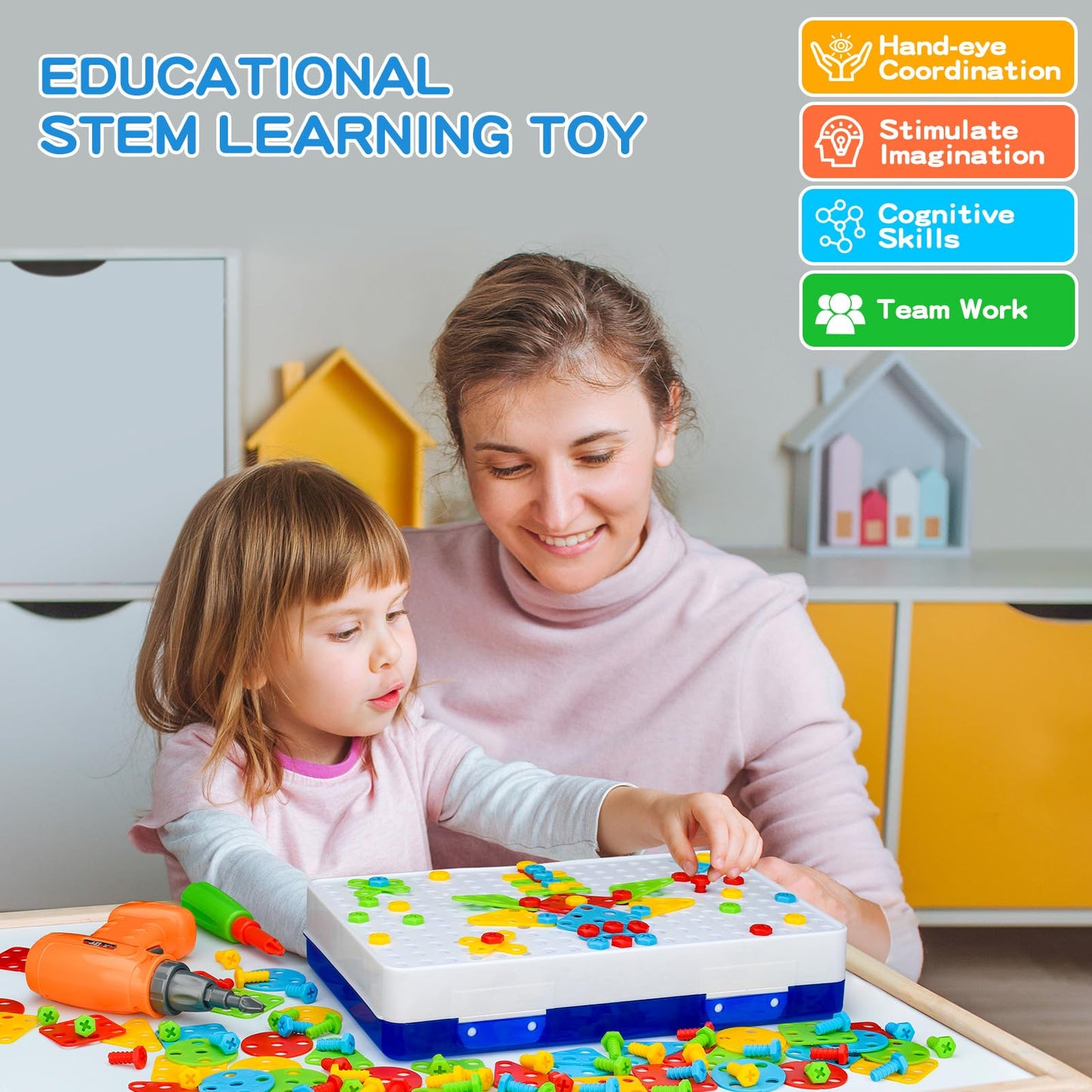 SHAWE 3D Take Apart Toy for 3 4 5 6 Years Old Boys Girls Gifts – Creative Construction Toys Kit – Puzzles Assembly DIY Play Set with Storage Box