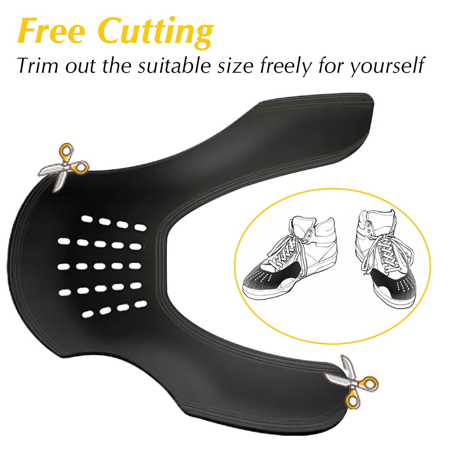 GORYGOLD 6 Pairs Crease Protector Shoe Guard for Sneakers: AJs, AF1, Dunks & More, Anti Crease Shoe Protector for Men Women Youth Kids, Size 9-15