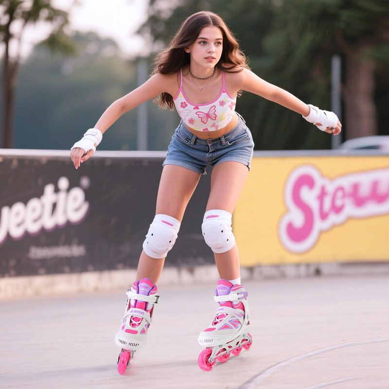 2PM SPORTS Vinal Inline Skates for Girls Boys Kids Ages 5-8 8-12 with Adjustable Illuminating Wheels, Inline Roller Skates for Youth Women Men - White Pink Large