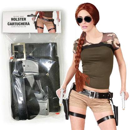 Thigh Holster for Women, SEPTCITY Adjustable Leg Holsters for Toy Gun and Pistols, Cool Cowboy Toys Party Accessory Halloween Cosplay Police Costume for Women