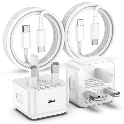 for iPhone 17 16 15 Fast Charger, 2Pack USB C Charger Plug 20W with 6FT USB C to C Cable for iPhone 17 16 15/ Plus/Pro/Pro Max, for iPad Pro/Air/Mini-USB C to C Charging