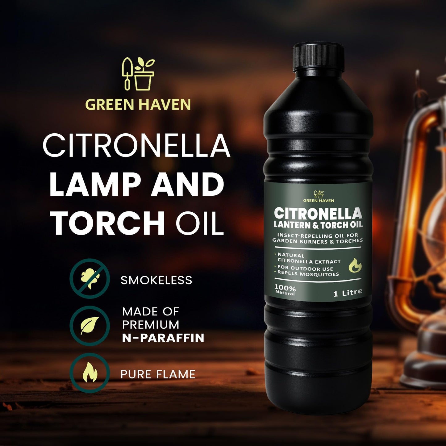 CUQOO 1L Scented Citronella Oil for Garden Burners - 2 Pack Insect-Repelling Torch & Lantern Oil Outdoor Use, Garden Citronella for Tiki Torches, Burners & Lamps, Patios, BBQs, Camping