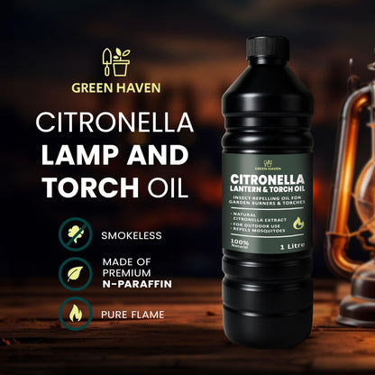 CUQOO 1L Scented Citronella Oil for Garden Burners - 2 Pack Insect-Repelling Torch & Lantern Oil Outdoor Use, Garden Citronella for Tiki Torches, Burners & Lamps, Patios, BBQs, Camping
