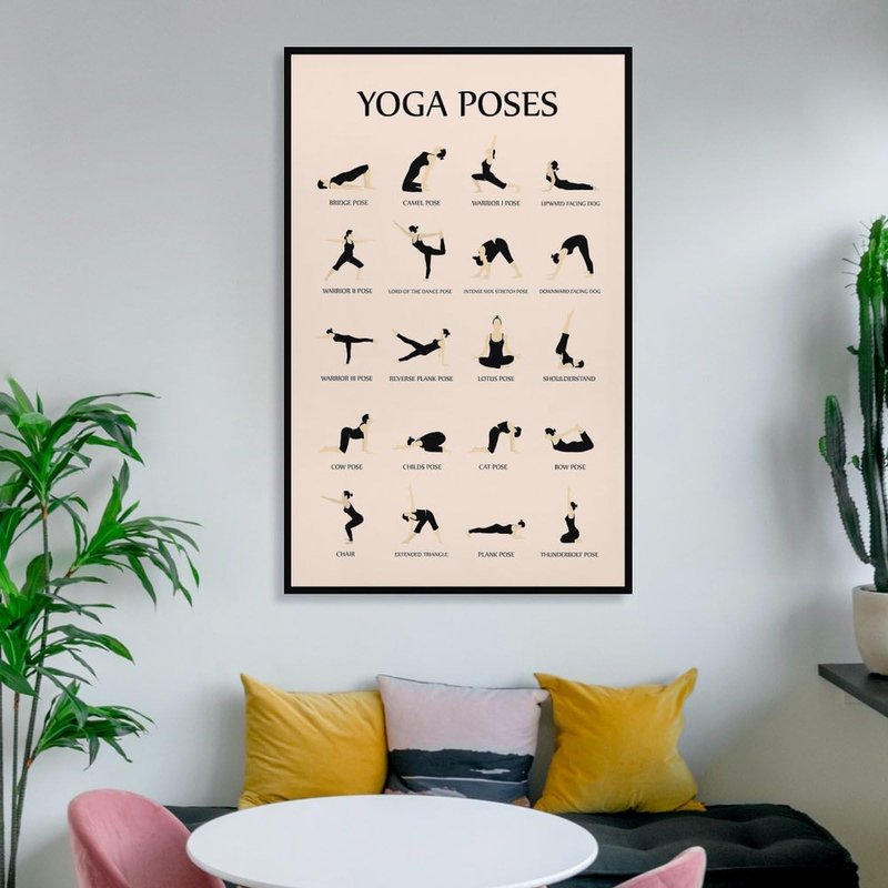 CYPGTBCK Yoga Poster for Beginners Home Gym Workout Poster Decorative Painting Canvas Wall Art Living Room Posters Bedroom Painting 12x18inch(30x45cm)