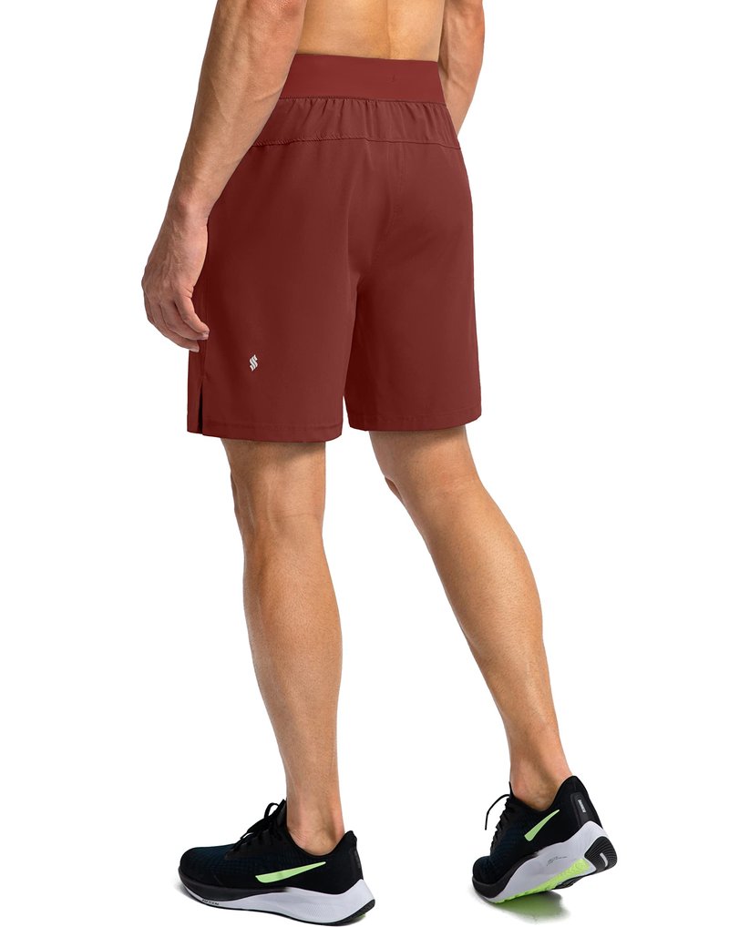 Soothfeel Men's Running Shorts with Zipper Pockets 7 Inch Lightweight Quick Dry Gym Athletic Workout Shorts for Men (Savannah, 3XL)