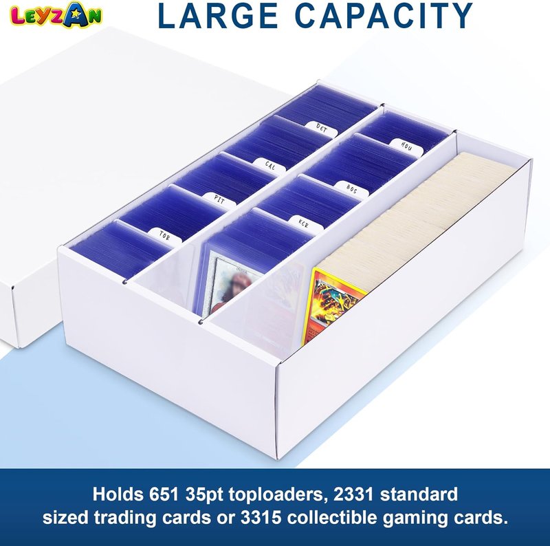 Trading Card Storage Box - 2400 Count Cardboard Organizer with Dividers | Perfect for MTG, TCG, Sports