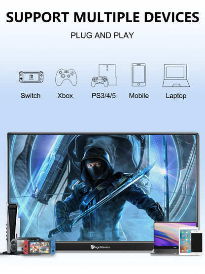 4K Portable Monitor, 16" 3840x2400 IPS Laptop Screen, 1500:1, 400 Nits Screen USB C HDMI Computer Gaming Display with Speakers & Smart Cover, Travel Monitor for PC Phone PS5/4 Xbox Switch