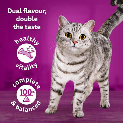 WHISKAS - 1+- Adult Wet Cat Food Pouches - 40 x 85 g - Surf and Turf in Jelly - Bulk Cat Food Megapack - 40 Pouches