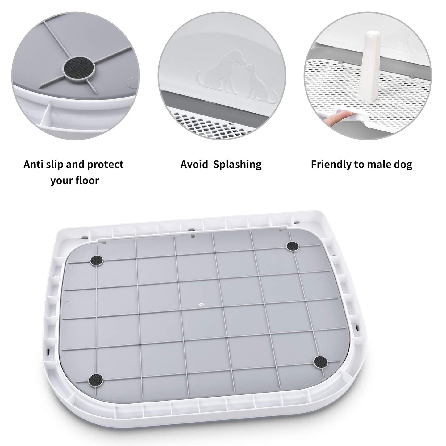 GANCHUN Dog Potty Tray, Pet Indoor Dog Training Toilet 23 x 20 Dog Potty Training Pee Pad Holder for Small and Medium Dogs