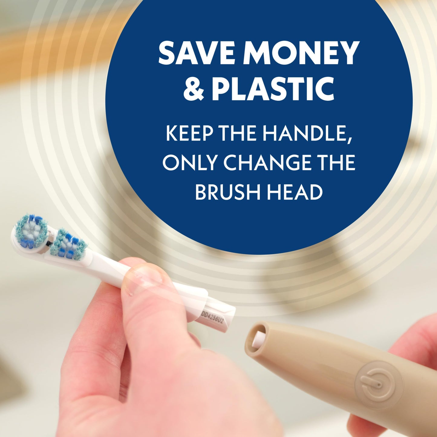 Spinbrush Smart Clean Battery Powered Electric Toothbrush for Adults with Dual Action Head, Pacer & Timer, Champagne, Soft Bristles, 1 Count