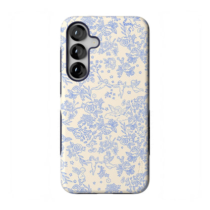 Casely Galaxy S25 Plus Case | Ink & Iris | Vintage Floral | Compatible with MagSafe | Bold Protective Design
