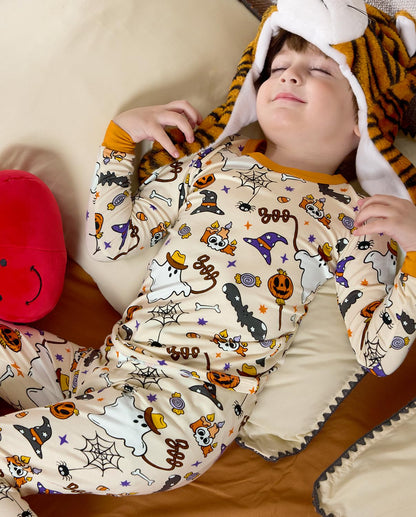 Bamboo Viscose Toddler Halloween Pajamas Boys Girls Kids Baby 2pcs Long-Sleeve Pyjamas Set 4-5T Snug fit Sleepwear Pjs