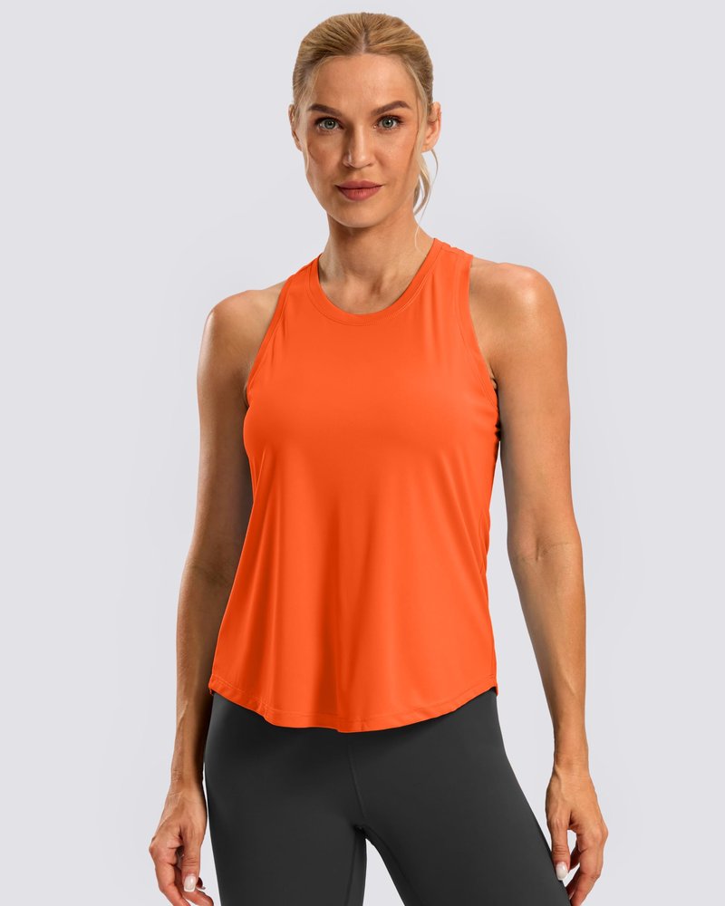 G Gradual Women's Workout Tank Tops Racerback Athletic Yoga Tops Loose Fit Sleeveless Running Gym Sports Shirts for Women(Orange,L)