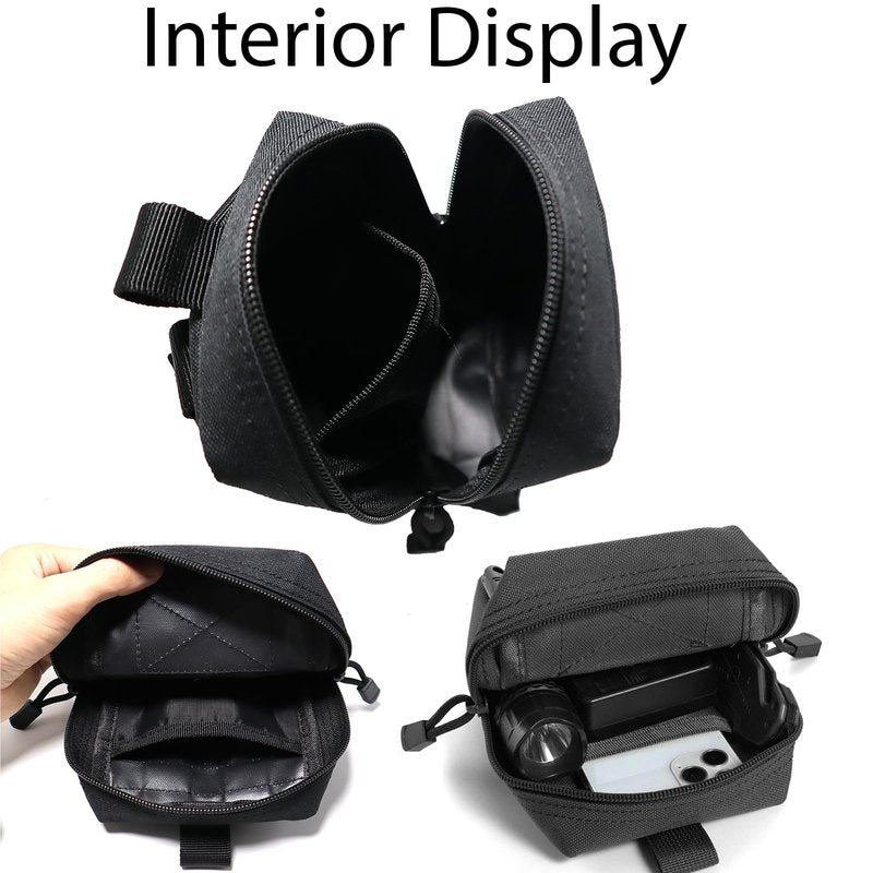 2 Pack Tactical Molle Pouches Small Molle Utility Pouch Small Tactical Accessory Bag Belt Pouches Vest Pouch Compact Water-Resistant EDC Pouch with Flag Patch (Purple)