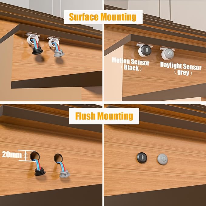 Intelligent Motion Triggered LED Stair Lighting Kit KMG-3233, 40" Cuttable LED Strip Light for Indoor LED Stair Lights (Warm White 3000K,14 Stairs)
