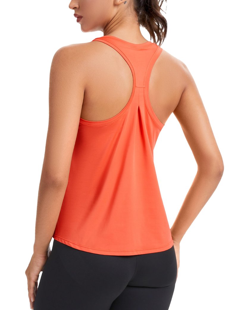 MathCat Women's Workout Tank Tops Racerback Sleeveless Tops Loose Fit Yoga Shirts Athletic Running Tank Top for Women Orange