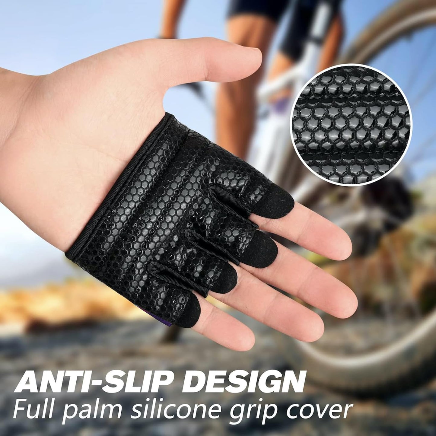 RYMNT Minimal Workout Gloves, Micro Weight Lifting Gloves Grip Pads with Full Palm Protection & Extra Grip for Women Weightlifting,Gym,Cross Training,Powerlifting,WODs.GalaxyPL-Large