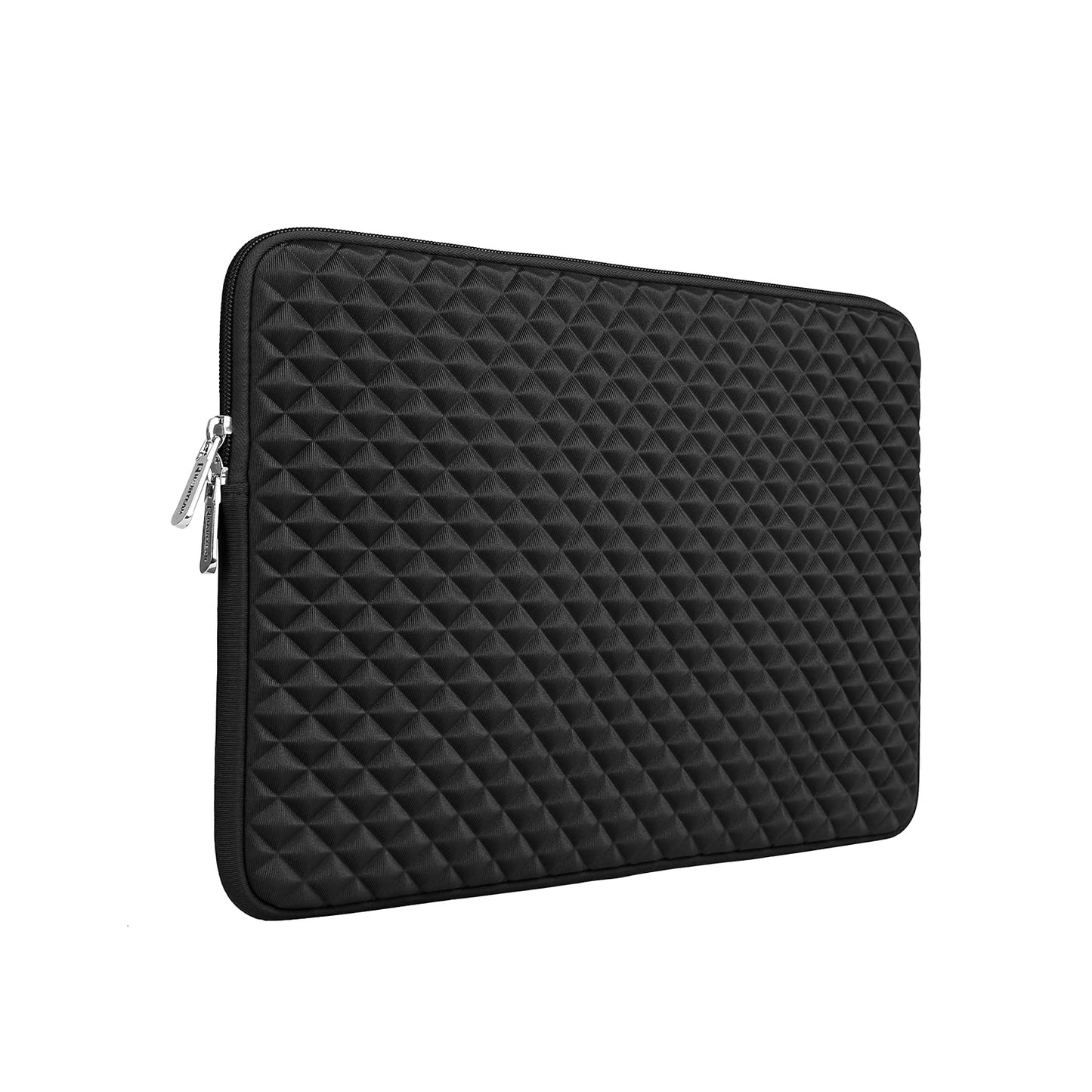 RAINYEAR 14 Inch Laptop Sleeve Diamond Foam Shock Resistant Padded Case Fluffy Lining Protective Zipper Cover Carrying Bag Compatible with 14" Notebook Computer Tablet Chromebook(Black)