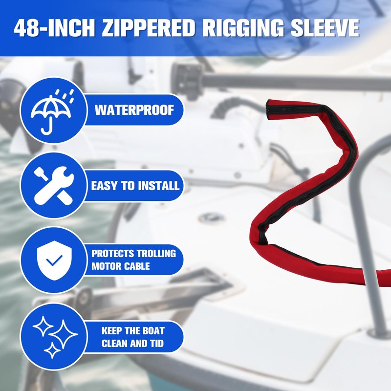 48 inch Zippered Neoprene Cable Sleeve