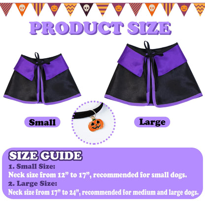 GOYOSWA Dog Halloween Costumes, Dog Witch Costume Halloween Dog Witch Cloak Cape Wizard Hat Halloween Costumes for Small Medium Large Dogs Pets (Large)