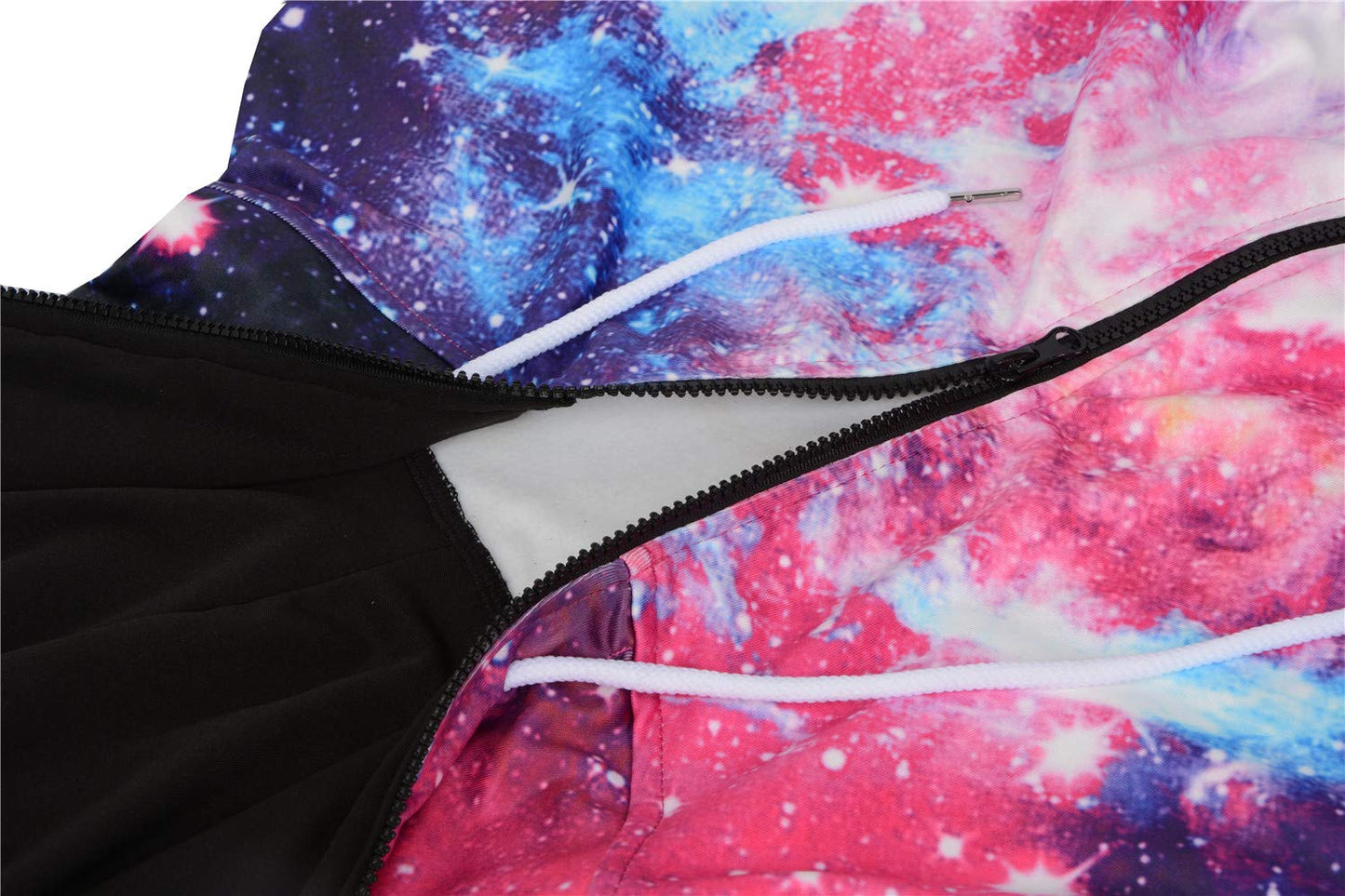 Nawoshow Womens Zip-up 3D Pattern Long Sleeve Playsuit Jumpsuit Onesie (Galaxy, L/XL)