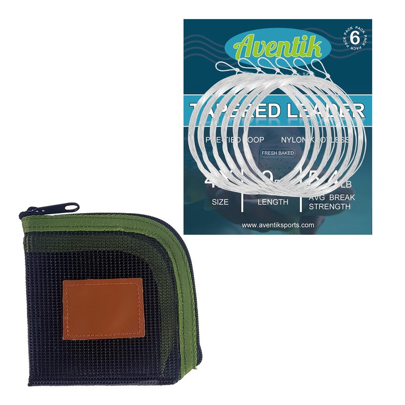 Aventik Fly Fishing Tapered Leader Pre-Tied Loop Fishing Leader Line Fathers Day Dad Gifts for 9.0FT 6 Pack Tensile Strength- Abrasion Resistance- Low Memory Freshwater Saltwater(9.0FT-6pcs, 5X-4.3LB)