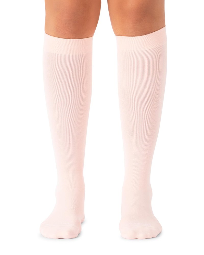 Comrad Nylon Knee High Socks - 20-30mmHg Firm Compression Socks, (Large, Rose) - Soft & Breathable Support Socks for Men, Pregnant Women, Nurses, Workout, Home, Work & Travel