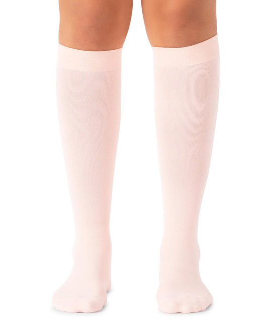 Comrad Nylon Knee High Socks - 20-30mmHg Firm Compression Socks, (Large, Rose) - Soft & Breathable Support Socks for Men, Pregnant Women, Nurses, Workout, Home, Work & Travel