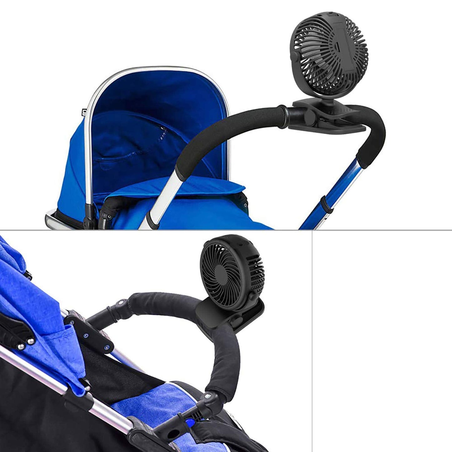 Cambond Clip on Fan for Baby - Rechargeable Battery Powered Stroller Fan Portable Small Desk Fan for Baby Carseat Travel Camping College Dorm Essentials, Black