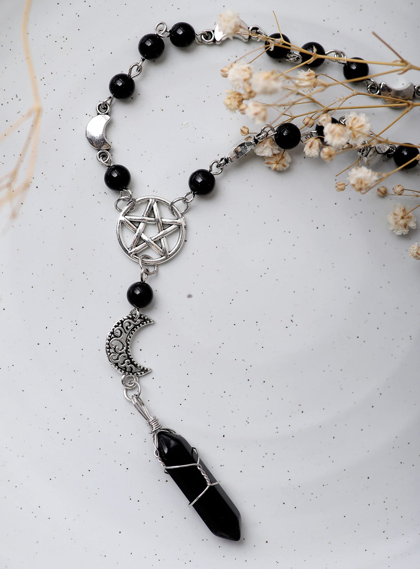 Sacina Gothic Emo Grunge Crescent Moon Choker Necklace, Moon Sun Pendant, Gothic Goth Necklace, Halloween Christmas Jewelry Gift for Women