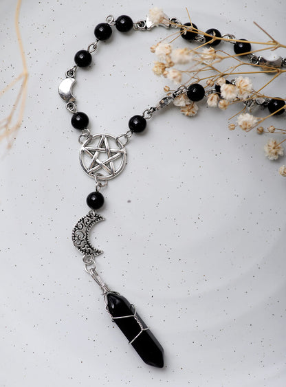 Sacina Gothic Emo Grunge Crescent Moon Choker Necklace, Moon Sun Pendant, Gothic Goth Necklace, Halloween Christmas Jewelry Gift for Women